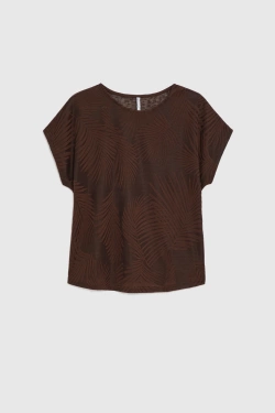 WOMEN'S TSHIRT L-TS-4988 D.BROWN