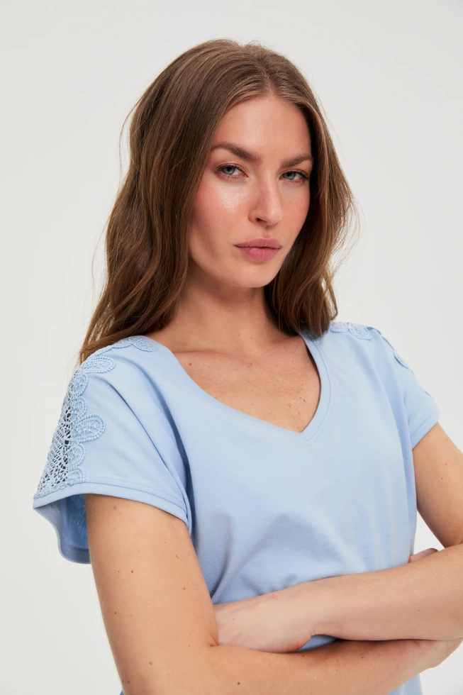 WOMEN'S TSHIRT L-TS-4929 L.BLUE