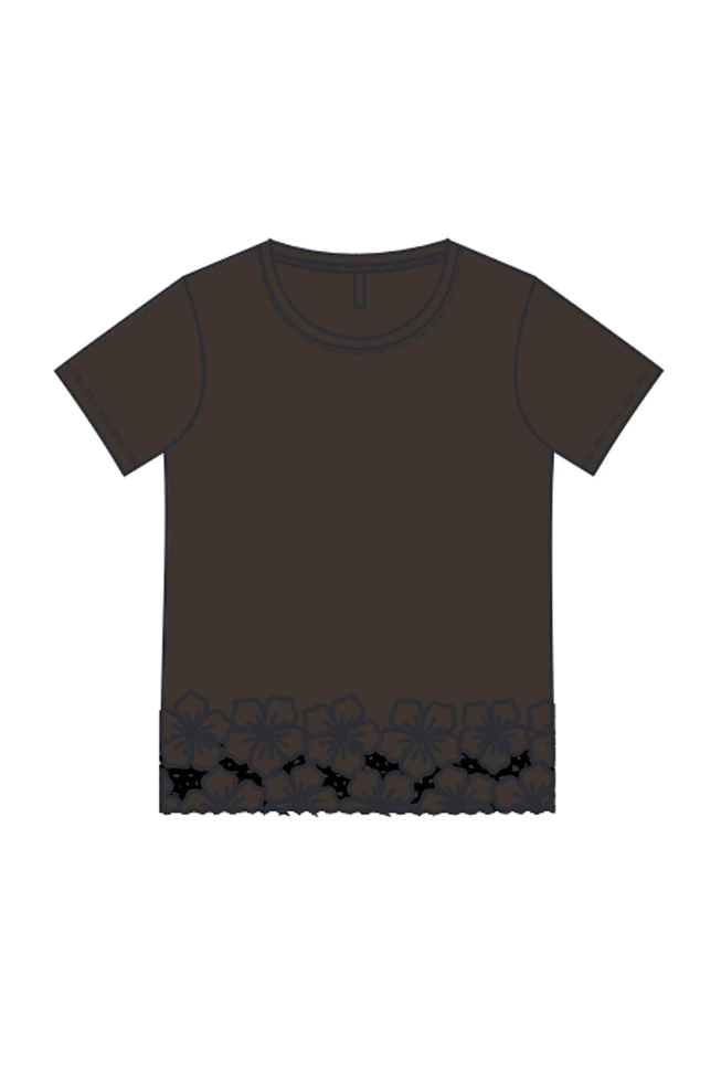 WOMEN'S TSHIRT L-TS-4725 D.BROWN