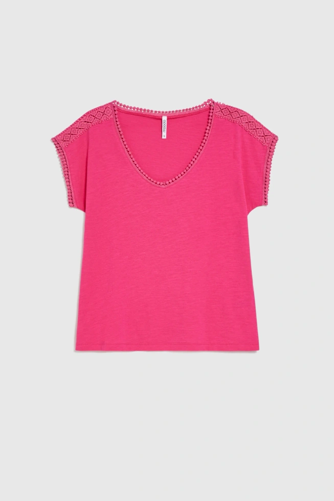 KOSZULKA DAMSKA L-TS-4963 FUCHSIA-pakiet