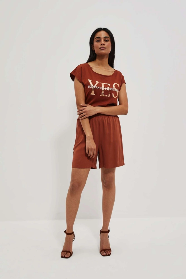 LADIES TSHIRT L-TS-4015 BROWN