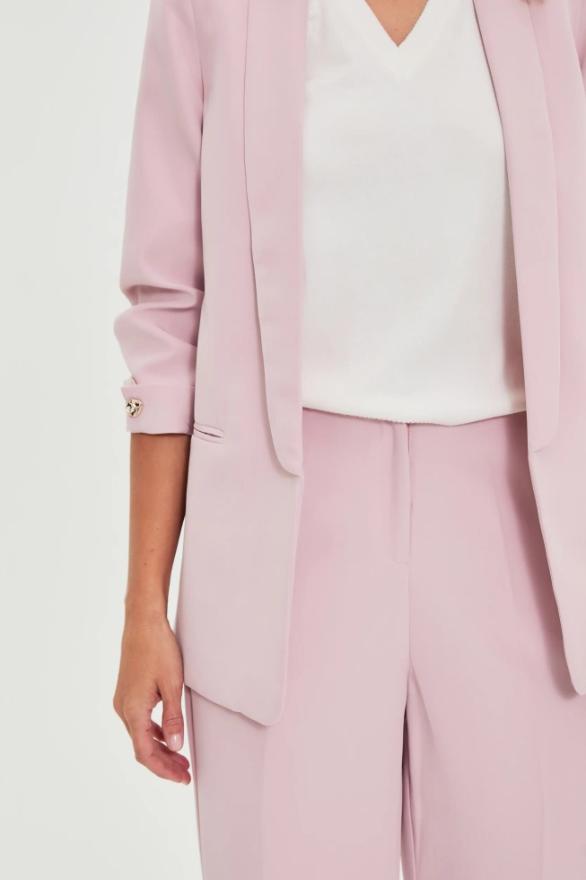 WOMEN'S BLAZER L-MR-4923 DUSTY PINK