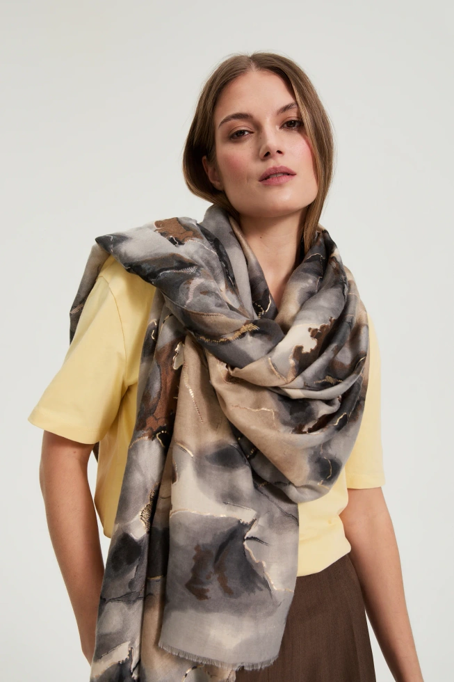 WOMEN'S SCARF L-SZ-4935 COFFEE