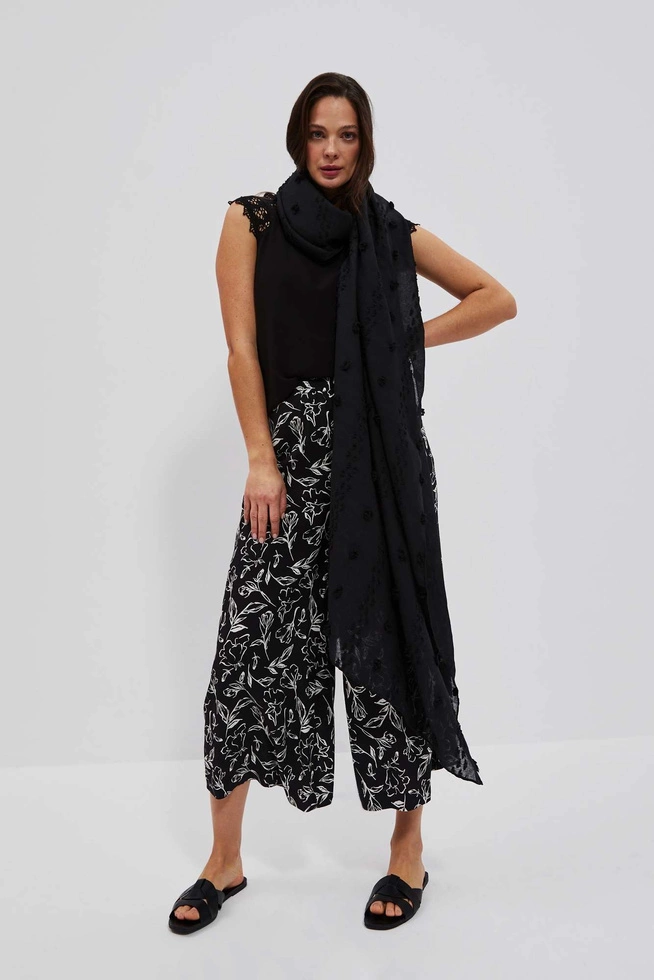 LADIES SCARF L-SZ-4007 BLACK