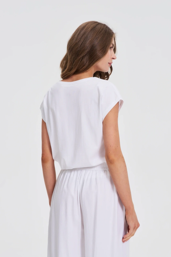 WOMEN'S T-SHIRT L-TS-4734 WHITE