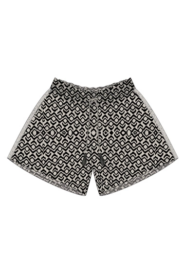 WOMEN'S SHORTS L-SH-4903 BLACK_L.BEIGE