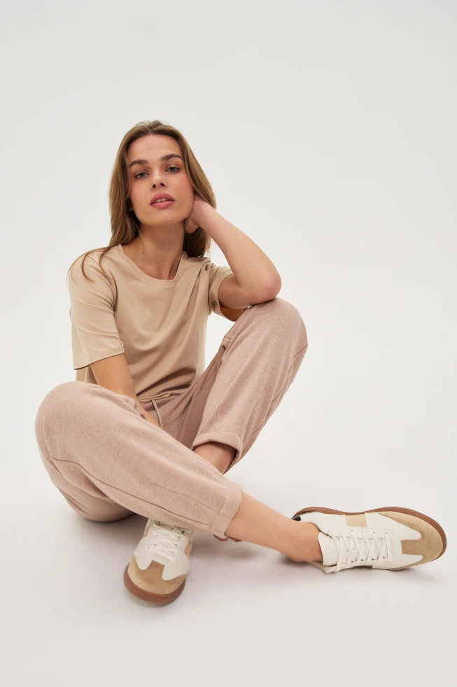 WOMEN'S JOGGING PANTS Z-DR-4800 L.BROWN MEL