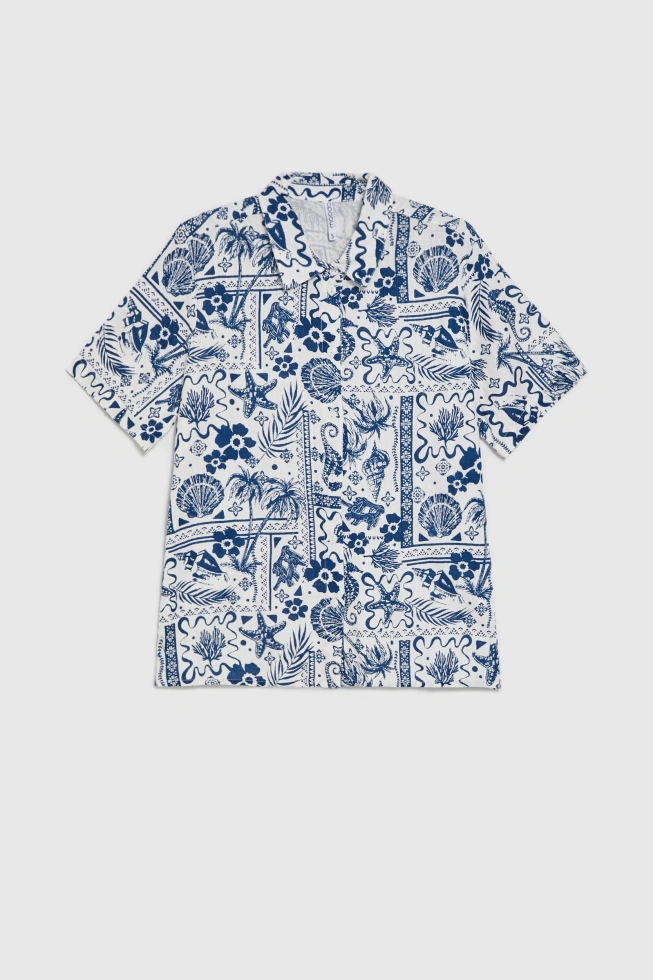 WOMEN'S SHIRT L-KO-4939 NAVY-set