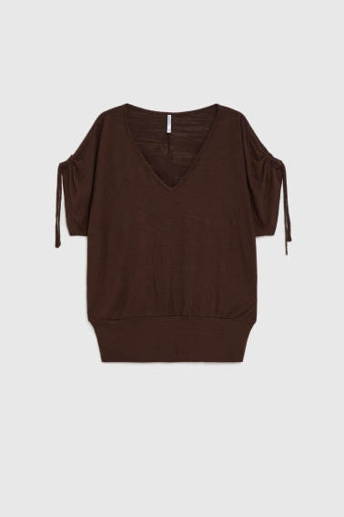 WOMEN'S TSHIRT L-TS-4980 D.BROWN