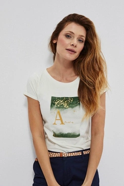 LADIES TSHIRT L-TS-3725 OFF WHITE