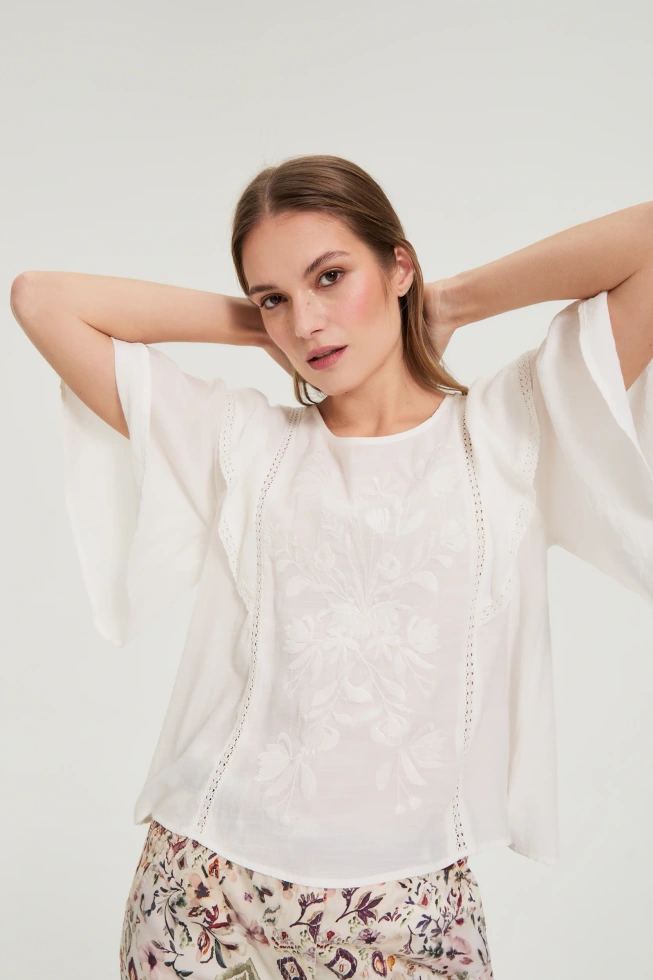 WOMEN'S SHIRT L-KO-4924 OFF WHITE