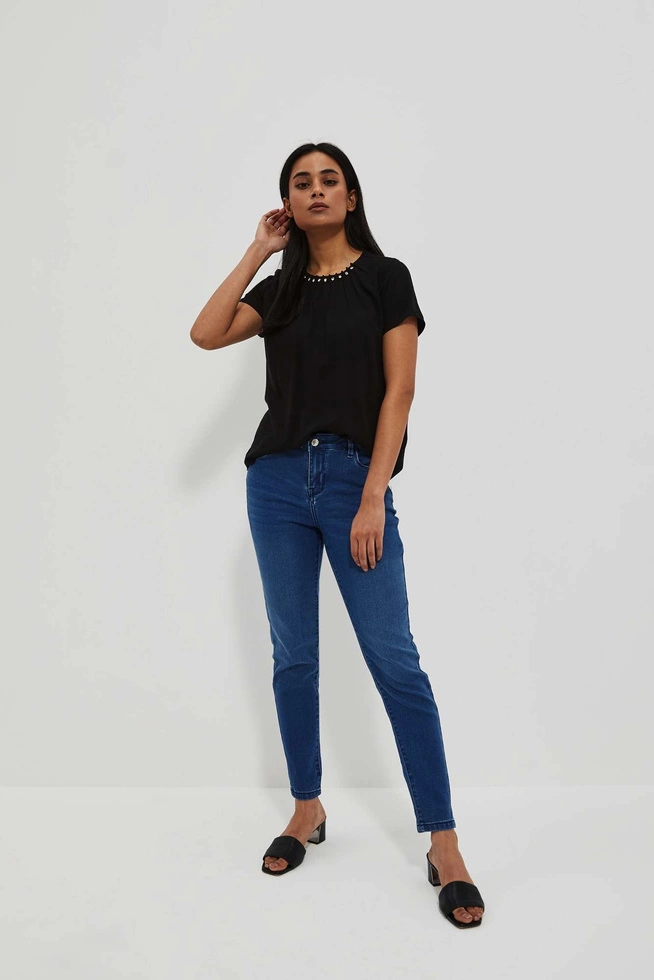 LADIES JEANS L-JE-4014 D.BLUE