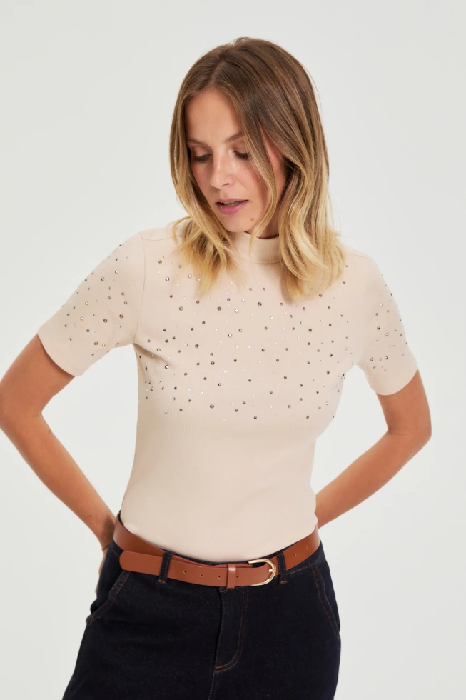 WOMEN'S TSHIRT L-TS-4902 L.BEIGE-set