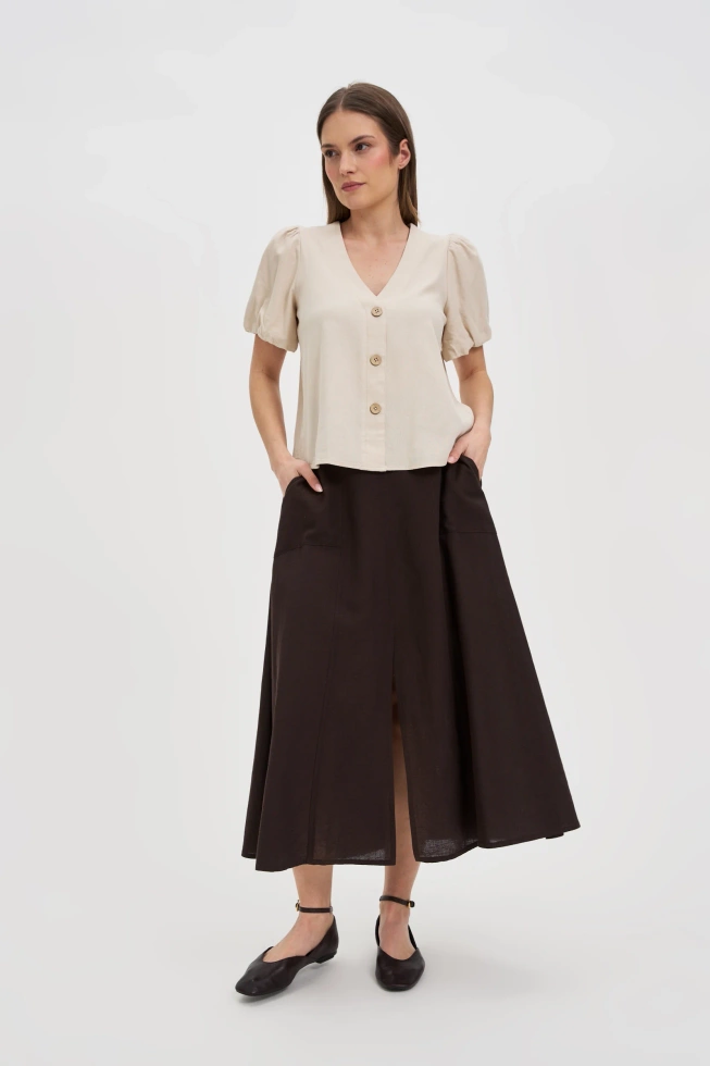 WOMEN'S SHIRT L-KO-4648 L.BEIGE