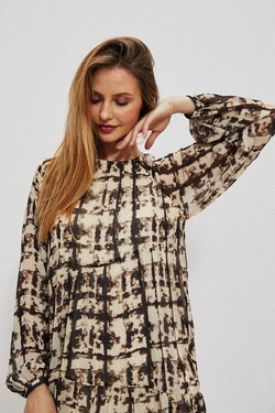 dress with a patterned print and a frill