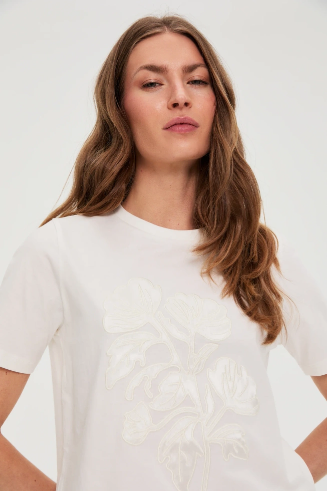 WOMEN'S TSHIRT L-TS-4925 OFF WHITE
