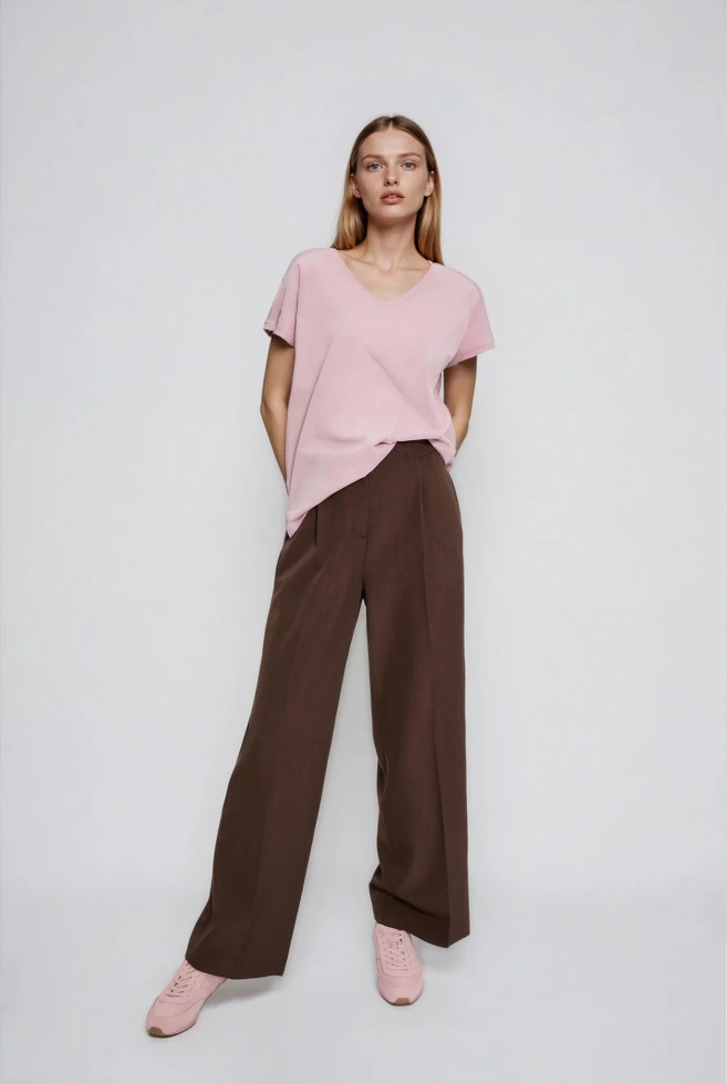 WOMEN'S TSHIRT L-TS-4951 DUSTY PINK