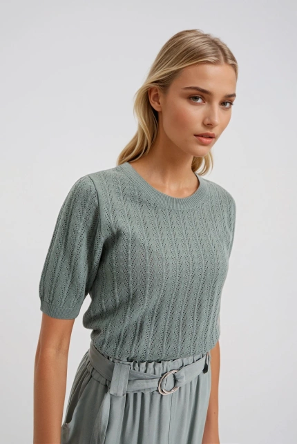 SWETER DAMSKI L-SW-4911 OLIVE