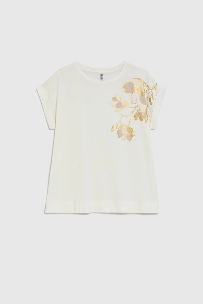 WOMEN'S TSHIRT L-TS-4940 OFF WHITE