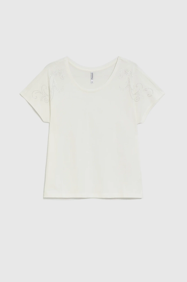 WOMEN'S TSHIRT L-TS-4923 OFF WHITE