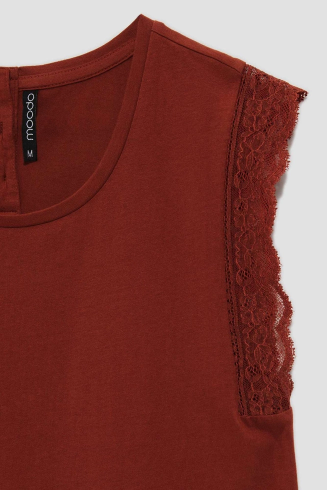 LADIES TOP L-TS-4099 BROWN