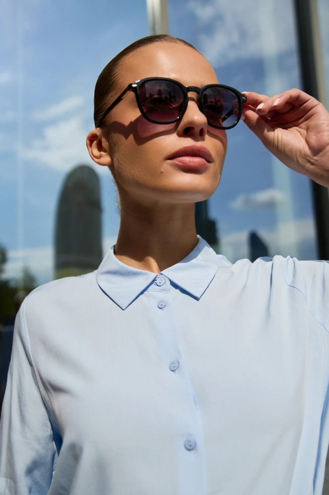 WOMEN'S SHIRT L-KO-4915 L.BLUE