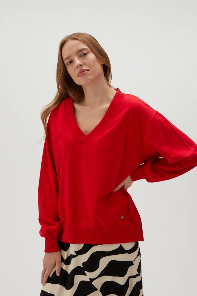 WOMEN'S SWEATSHIRT L-BL-4608 RED