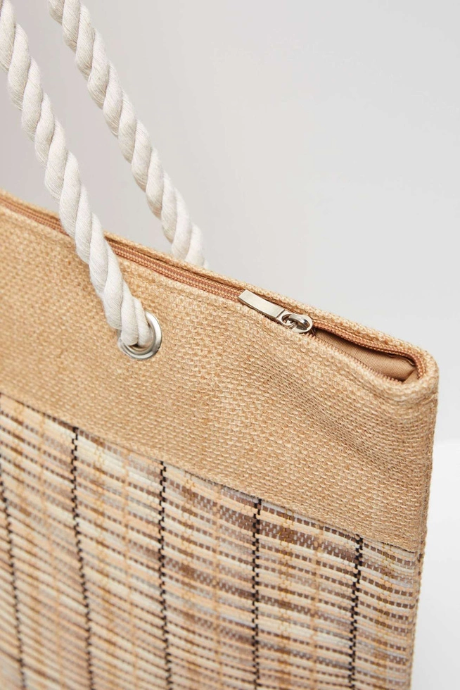 Pleciona torba na ramię L-TO-3725 BEIGE