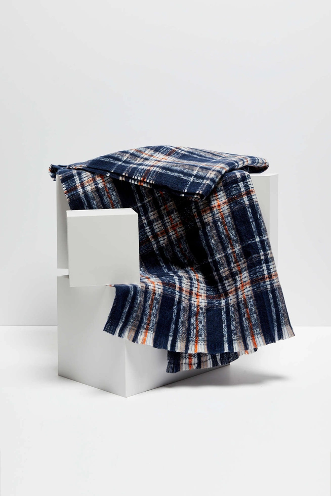 Checked scarf-set