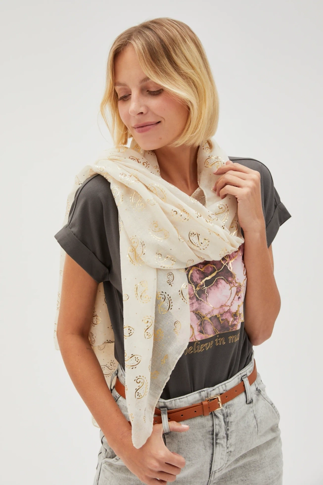 WOMEN'S SCARF L-SZ-4601 L.BEIGE-set