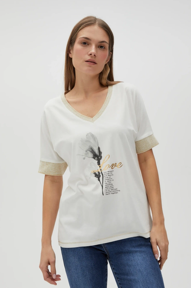 WOMEN'S TSHIRT L-TS-4609 OFF WHITE-set