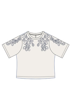 WOMEN'S TSHIRT L-TS-4970 OFF WHITE