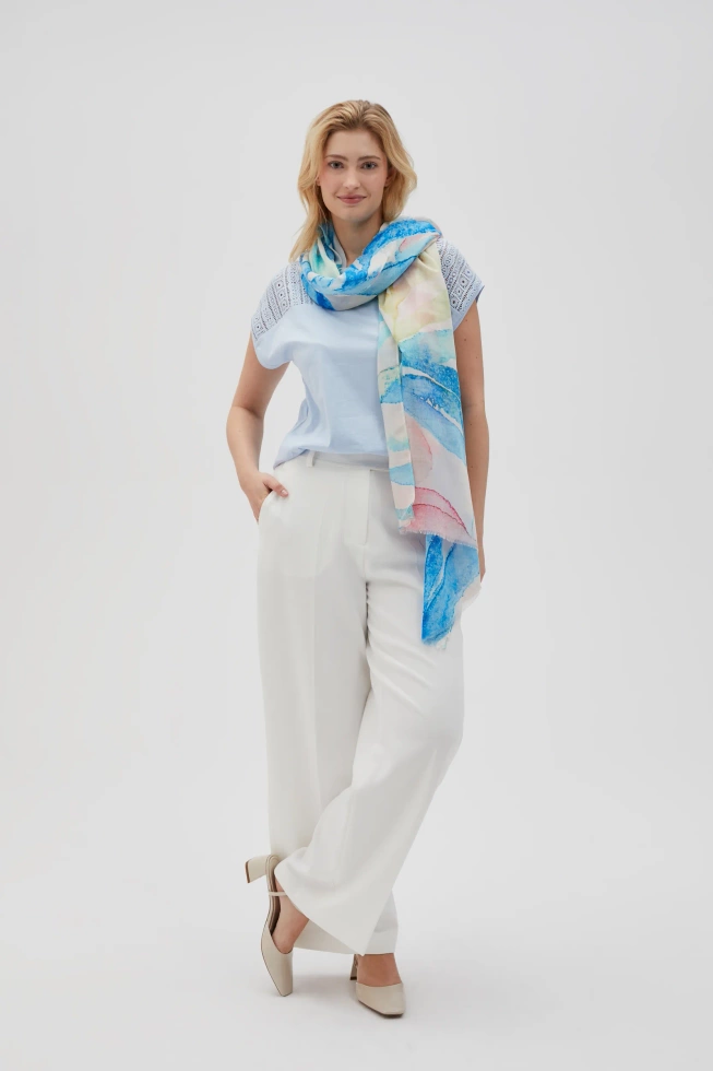 WOMEN'S SCARF L-SZ-4608 BLUE-set