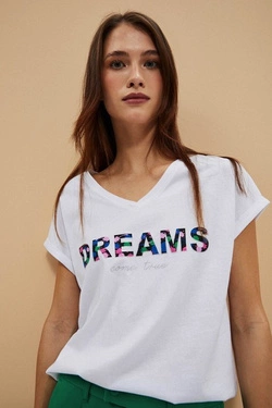 KOSZULKA DAMSKA L-TS-4035 WHITE