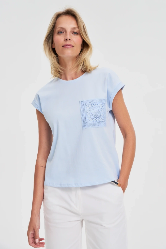 WOMEN'S TSHIRT L-TS-4673 L.BLUE