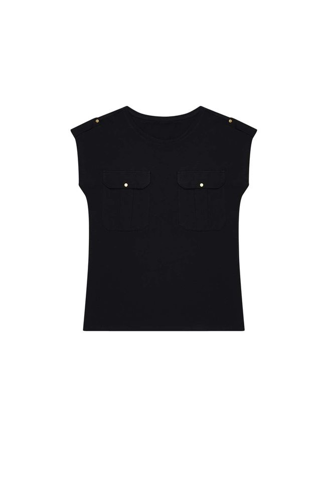 Bawełniana bluzka L-TS-3849 BLACK