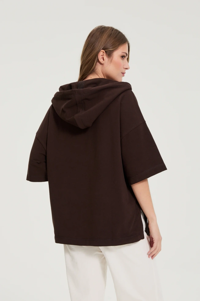 WOMEN'S SWEATSHIRT L-BL-4918 D.BROWN