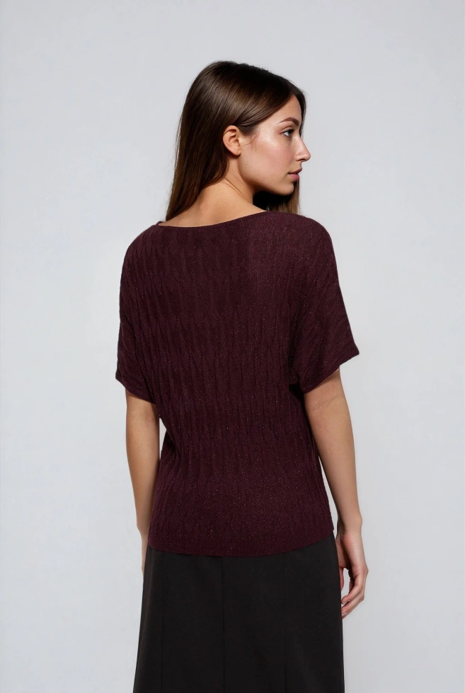 WOMEN'S SWEATER Z-SW-4866 BURGUNDY-set