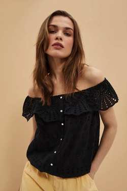 LADIES SHIRT L-KO-4035 BLACK