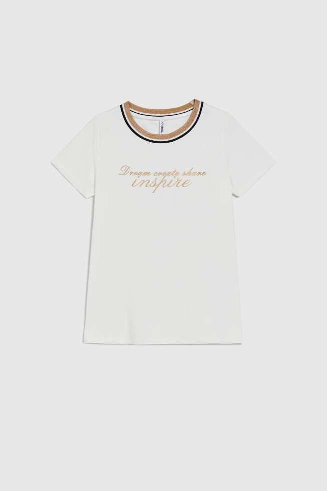 WOMEN'S TSHIRT L-TS-4914 OFF WHITE