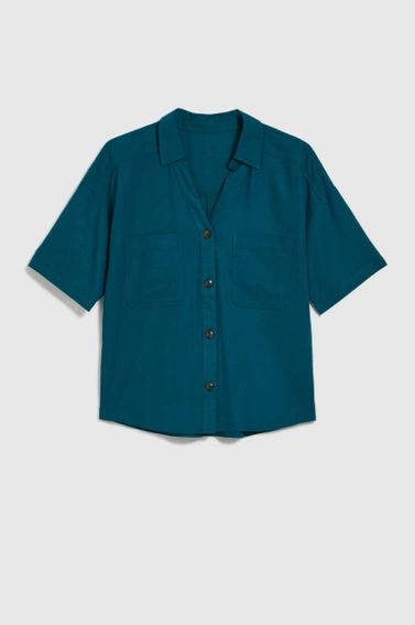 WOMEN'S SHIRT L-KO-4644 D.GREEN