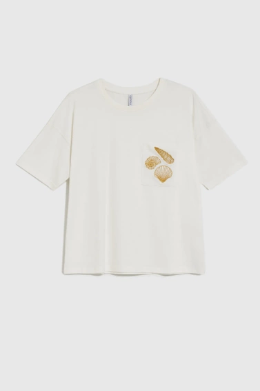 WOMEN'S TSHIRT L-TS-4724 OFF WHITE