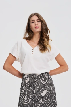 WOMEN'S TSHIRT L-TS-4702 OFF WHITE