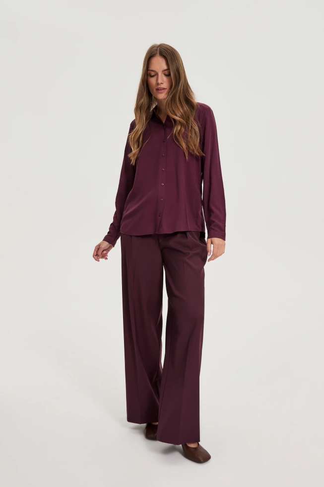 WOMEN'S SHIRT Z-KO-4822 BURGUNDY