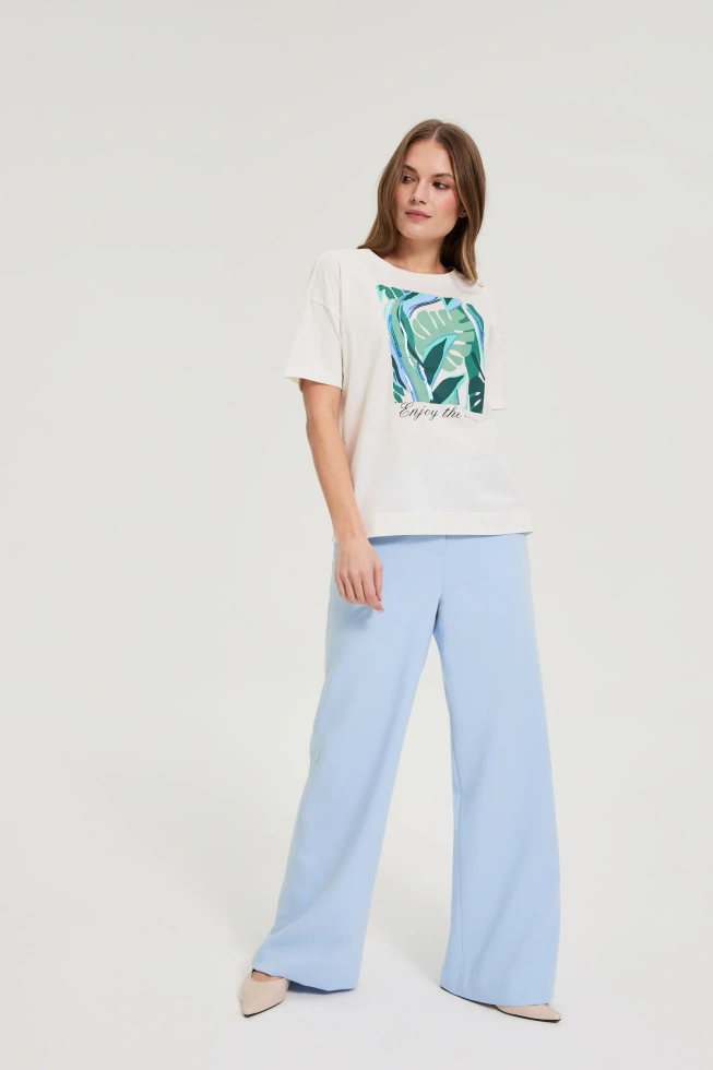 WOMEN'S TSHIRT L-TS-4946 OFF WHITE