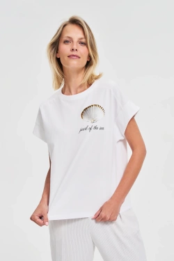 WOMEN'S T-SHIRT L-TS-4744 WHITE