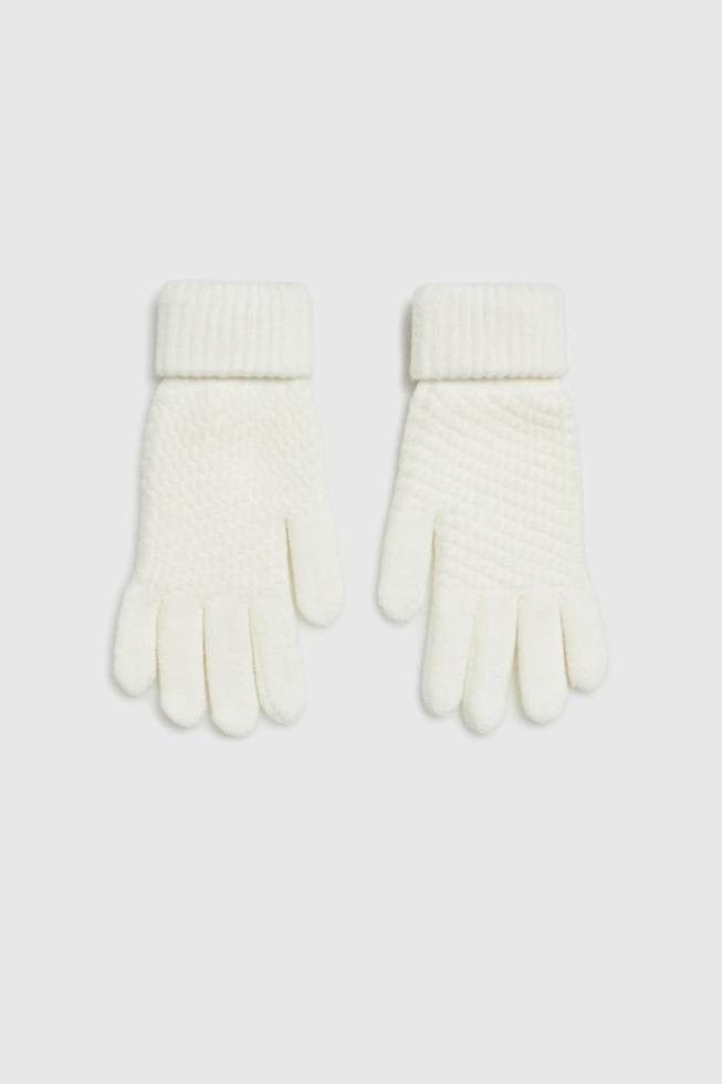 WOMEN'S GLOVES Z-RE-4811 OFF WHITE