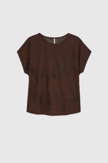 WOMEN'S TSHIRT L-TS-4988 D.BROWN