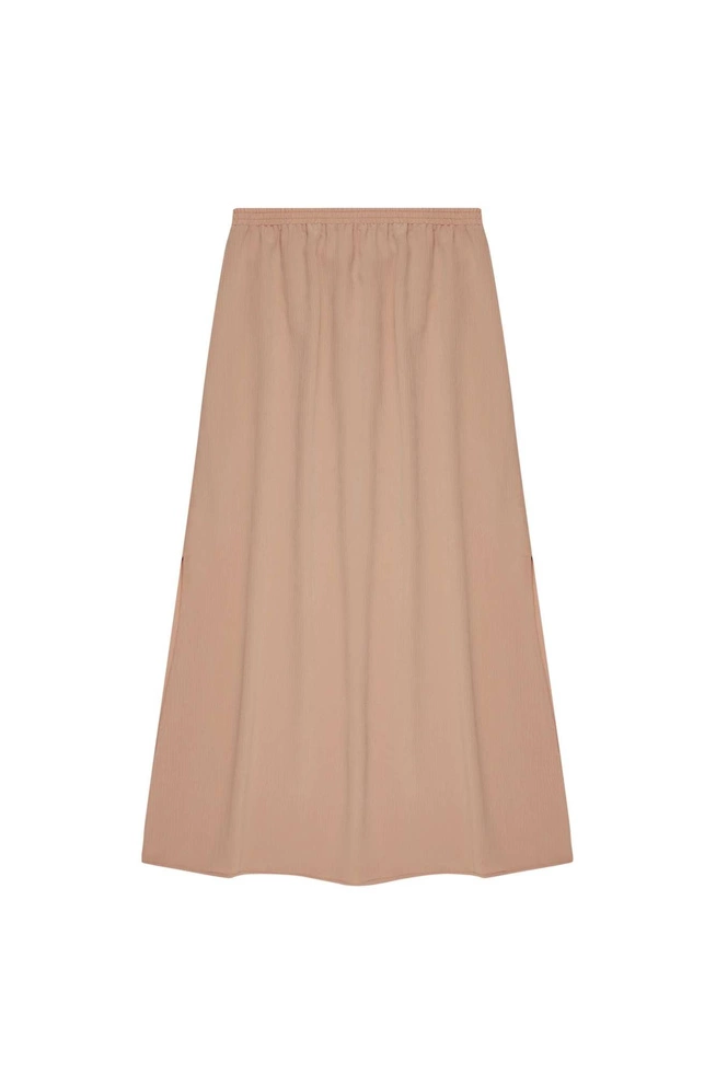 Maxi skirt in plain fabric