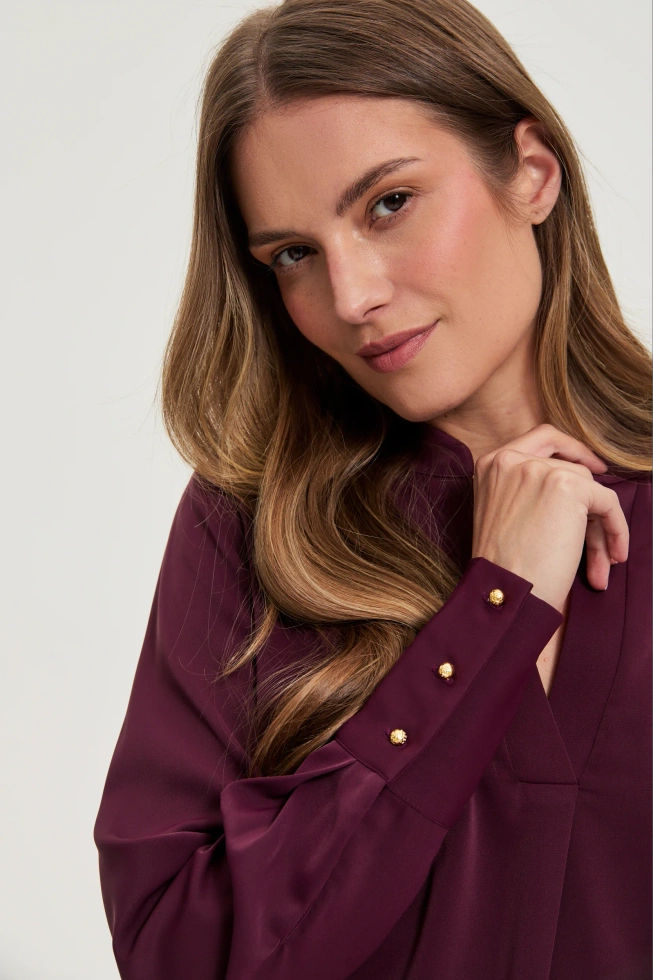 WOMEN'S SHIRT Z-KO-4819 BURGUNDY